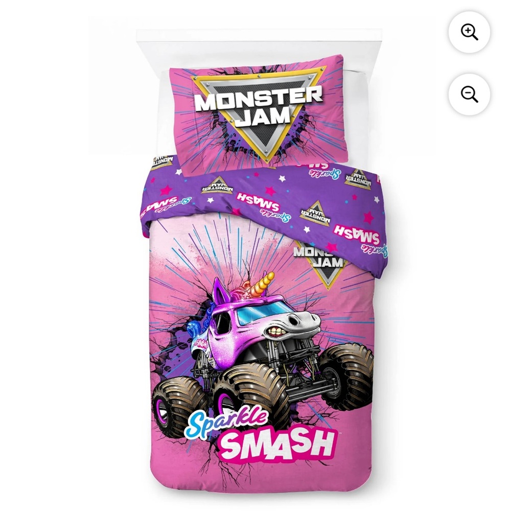 Monster Jam Sparkle Smash 2-Piece Twin/Full Reversible Comforter Set